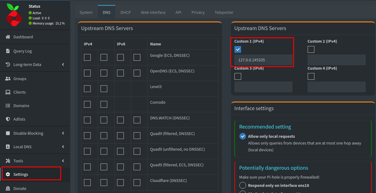 pihole dns