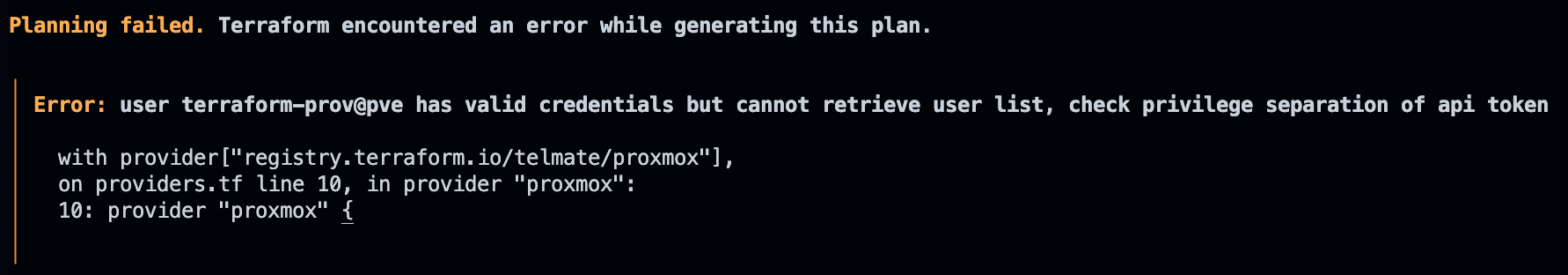 pve error priv separation